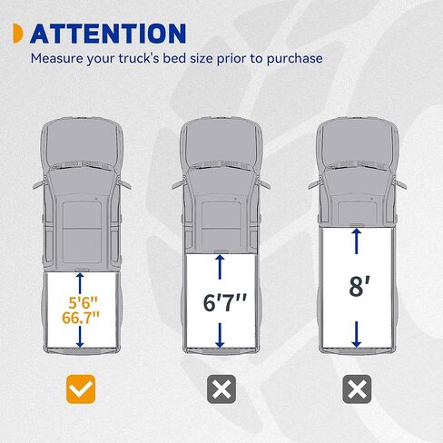 غطاء تونيو لسرير الشاحنة ناعم ثلاثي الطي مناسب لسيارة Toyota Tundra 2014-2021 مع نظام السكك الحديدية على سطح السفينة (باستثناء إصدار Trail) سرير 5.5 قدم in Kuwait