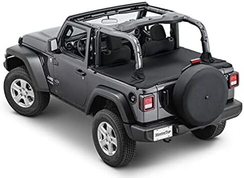 MasterTop Tonneau Cover, Black MasterTwill - Fits Jeep Wrangler JL 2-Door 2018-2021, Hard Top Models - Cargo Area Truck Bed Cover - Wind Breaker Blocks Backdrafts in Saudi Arabia
