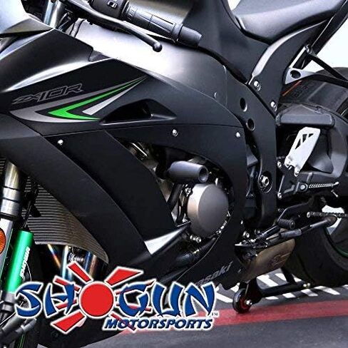 Shogun USA Made Kaw ZX10 ZX10R ZX10RR 2016 2017 2018 2019 2020 2021 2022 2023 2024 2025 2026 مجموعة منزلق سوداء كاملة بدون قطع تتضمن بدون قطع إطار منزلقات وبكرات ذراع متأرجحة وأطراف شريط - 755-4959 in Saudi Arabia