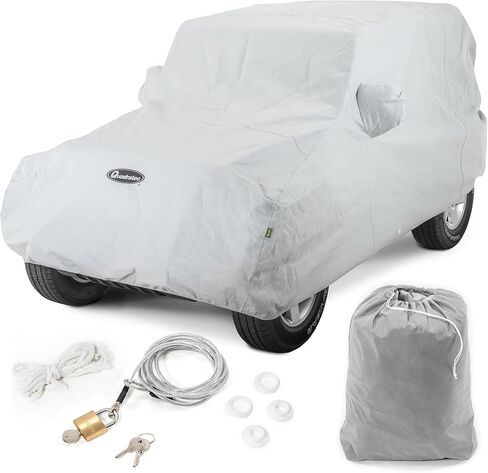 Quadratec Softbond 3-Layer Car Cover - Fits Jeep Wrangler JK & JL 2007-2023 - Jeep Cover Jeep Wrangler Cover Jeep Wrangler Rain Cover Jeep Wrangler Rain Cover - Includes Storage Bag - Quick-Dry Fabric in Saudi Arabia