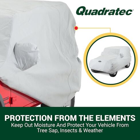 Quadratec Softbond 3-Layer Car Cover - Fits Jeep Wrangler JK & JL 2007-2023 - Jeep Cover Jeep Wrangler Cover Jeep Wrangler Rain Cover Jeep Wrangler Rain Cover - Includes Storage Bag - Quick-Dry Fabric in Saudi Arabia
