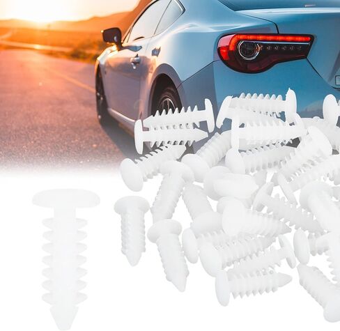 X AUTOHAUX 40 قطعة 6 مللي متر ثقب ضياء مسمار بلاستيك المسامير السحابة الحاجز الوفير التجنيب كليب الأبيض للسيارة in Saudi Arabia