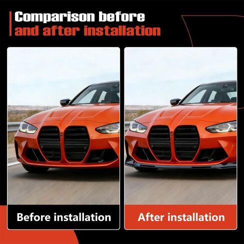 مصد الشفاه الأمامي باللون الأسود اللامع FIT 2021–2026 BMW G80 M3 & G82 M4 - الشفة السفلية الأمامية على شكل V - ترقية التصميم الخارجي in Saudi Arabia
