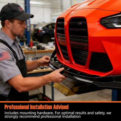 مصد الشفاه الأمامي باللون الأسود اللامع FIT 2021–2026 BMW G80 M3 & G82 M4 - الشفة السفلية الأمامية على شكل V - ترقية التصميم الخارجي in Saudi Arabia