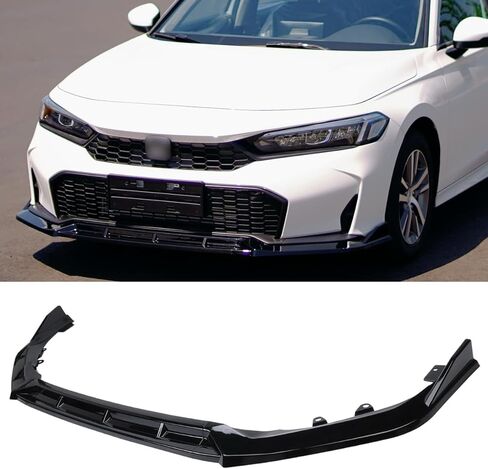 Front Lip Compatible with Honda Civic 2025 2026, Gloss Black Bumper Air Dam Spoiler Lower Chin Fits for Hatchback Sedan, Protection Body Part in Kuwait