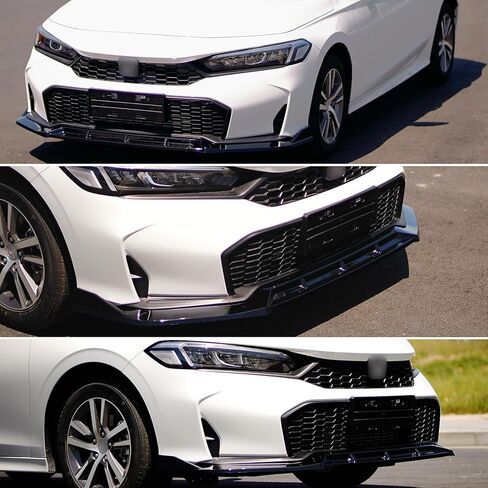 Front Lip Compatible with Honda Civic 2025 2026, Gloss Black Bumper Air Dam Spoiler Lower Chin Fits for Hatchback Sedan, Protection Body Part in Kuwait