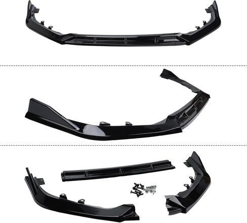 Front Lip Compatible with Honda Civic 2025 2026, Gloss Black Bumper Air Dam Spoiler Lower Chin Fits for Hatchback Sedan, Protection Body Part in Kuwait