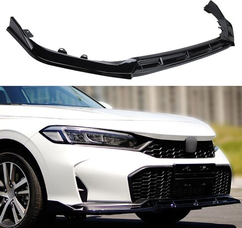 Front Lip Compatible with Honda Civic 2025 2026, Gloss Black Bumper Air Dam Spoiler Lower Chin Fits for Hatchback Sedan, Protection Body Part in Kuwait
