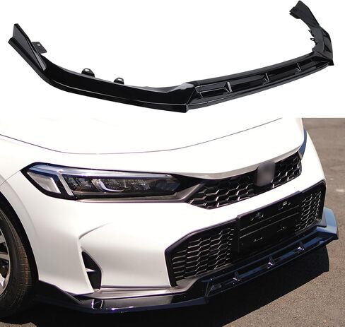 Front Lip Compatible with Honda Civic 2025 2026, Gloss Black Bumper Air Dam Spoiler Lower Chin Fits for Hatchback Sedan, Protection Body Part in Kuwait
