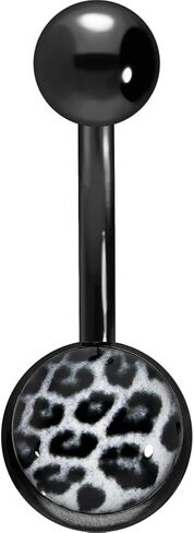 ثقب زر البطن من PIERCINGLINE بطبعة الفهد آمن على الجلد من الفولاذ الجراحي in Kuwait