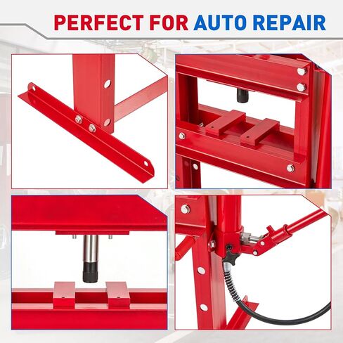 Garvee Hydraulic Press 10 Ton, Hydraulic Shop Press, H Frame Hydraulic Press with 2 Press Plates, Garage Floor Shop Press, Adjustable Work Table Height, Heavy Duty Press, Black in Saudi Arabia