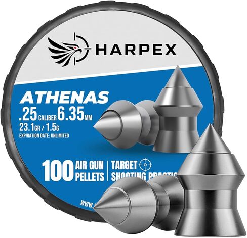 Harpex Athenas Airgun Pellets .22 Caliber | .25 Caliber – Pointed Design – High Accuracy – Precision Lead Pellets for Target Shooting, Small Game & Consistent Performance in Saudi Arabia