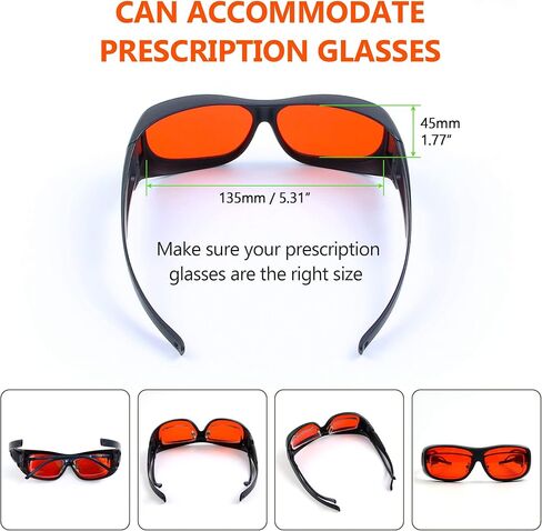 نظارات JILERWEAR 190nm-540nm الاحترافية الواقية من الليزر، يمكن استخدامها للنقش بالليزر وإزالة بقع التجميل in Kuwait