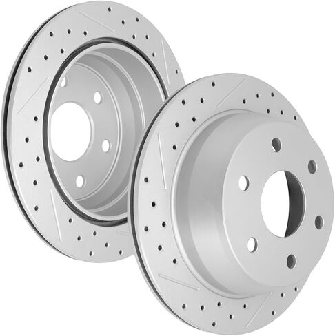 Rear Drilled Slotted Brake Disc Rotors Fit for Chevy Silverado 1500, GMC Sierra 1500 1999 2000 2001 2002 2003 2004 2005 2006, Tahoe 2000-2001, Suburban 1500 2000-2001, Astro, Yukon, Yukon XL in Saudi Arabia