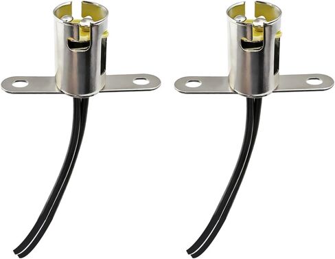 2PCS Car Light Bulb Socket, BA15S Vehicle LED Light Socket Adapter with Wire Connector, Automotive Brake Lamp Bulb Holder Accessories, Universal for RV SUV Truck (Long) in Saudi Arabia