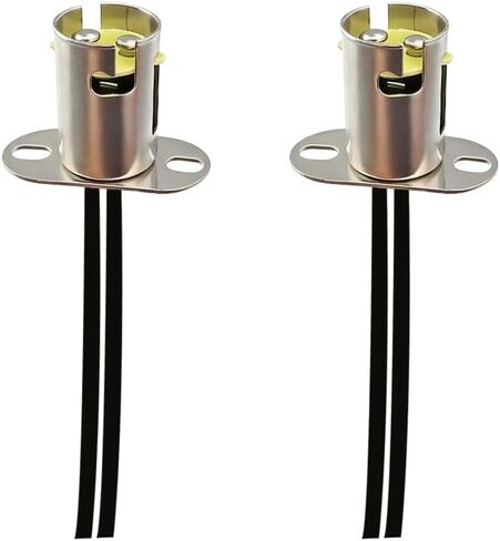 2PCS Car Light Bulb Socket, BA15S Vehicle LED Light Socket Adapter with Wire Connector, Automotive Brake Lamp Bulb Holder Accessories, Universal for RV SUV Truck (Long) in Saudi Arabia