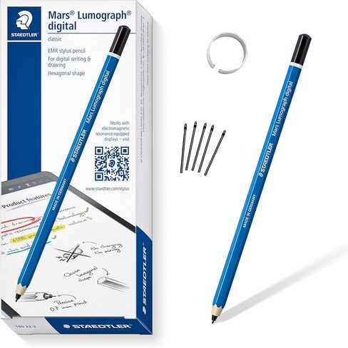STAEDTLER Lumograph Digital Stylus Pen for Touchscreens: No Charging or Batteries, Real Pencil Feel & Grip, Works with Samsung Galaxy Tab, Kindle Scribe, Remarkable 2 & More, with 5 Replacement Nibs in Saudi Arabia