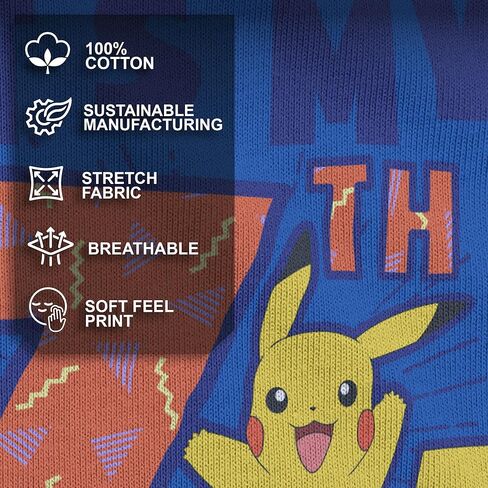 تي شيرت عيد الميلاد السابع للأولاد من Pokemon - مقاس X-Small للشباب - تي شيرت برسومات بيكاتشو - أزرق ملكي - 'It's My B-Day' - مرخص رسميًا in Saudi Arabia