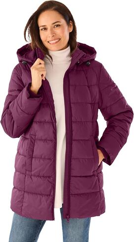 Woman Within Plus Size Hands-Free Puffer Coat in Saudi Arabia
