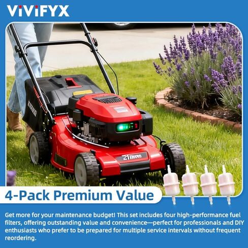 مجموعة فلاتر الوقود المكونة من 4 قطع تناسب جزازة Radies E-Series Quest Zero-Turn & 21 بوصة | يستبدل 139-0717، 120-4253، 133-1563، 127-9204، 135-8480 in Kuwait