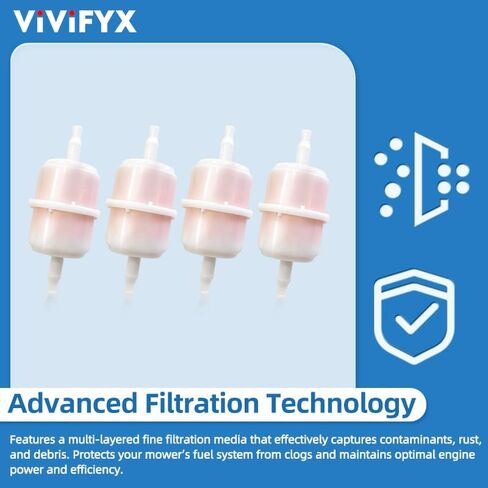 مجموعة فلاتر الوقود المكونة من 4 قطع تناسب جزازة Radies E-Series Quest Zero-Turn & 21 بوصة | يستبدل 139-0717، 120-4253، 133-1563، 127-9204، 135-8480 in Kuwait