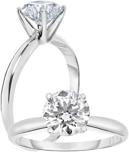 IGI Certified 1 Carat Lab Grown Diamond Solitaire Engagement Ring 14K Yellow Gold or White Gold (F-G Color, VS2-SI1 Clarity) in Kuwait