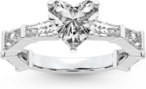 خاتم خطوبة من الألماس من FRIENDLY DIAMONDS Lab Grown للنساء 0.50 قيراط - 6 قيراط معتمد من IGI | باللون الأبيض أو الأصفر أو الذهبي الوردي عيار 14 أو 18 قيراط | خاتم جيزيل بحجر جانبي مدبب | جودة FG-VS1-VS2 in Kuwait
