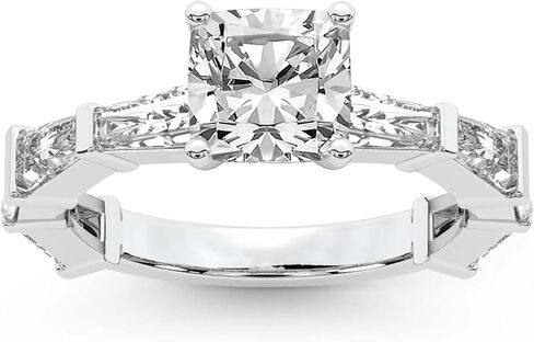 خاتم خطوبة من الألماس من FRIENDLY DIAMONDS Lab Grown للنساء 0.50 قيراط - 6 قيراط معتمد من IGI | باللون الأبيض أو الأصفر أو الذهبي الوردي عيار 14 أو 18 قيراط | خاتم جيزيل بحجر جانبي مدبب | جودة FG-VS1-VS2 in Kuwait