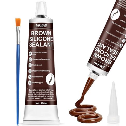 Beige Caulk, Silicone Caulk for Bathroom Shower Kitchen Tile Floor Sealing, Waterproof, Stronger Adhesion, Shrink & Crack Proof, with A Scraper for Applying Evenly, 100g in Kuwait