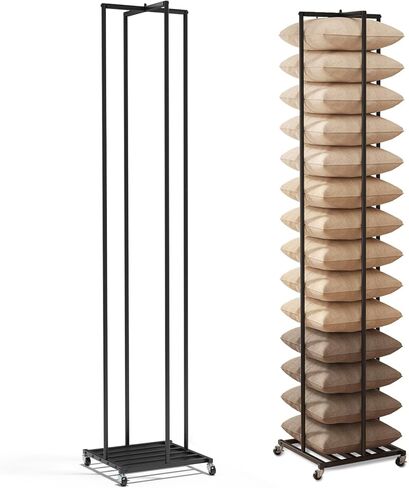 رف تخزين الوسادة، حامل وسادة على الأرض مقاس 77 بوصة، رف عرض الوسادة مع عجلات، حامل وسادة مزخرف لأريكة الأريكة، غرفة النوم، غرفة المعيشة، الفندق، وسادة مركزية، ارتفاع قابل للتعديل in Kuwait