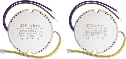 1pcs LED Driver Constant Current 220mA 12-24W×2/24-40W×2 SMD Light Ceiling Power Supply 3Colors 3Pin Lighting AC175-265V((20-40W)-2) in Saudi Arabia