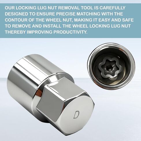 D-Wheel Lock Key Locking Lug Nuts Key Removal Tool for Toyota Lexus Tacoma, Professional Anti-Theft Locking Lug Nut Bolt Screw Remover Socket Adaptor Wheel Lock Nut Tool Installation & Removal in Kuwait