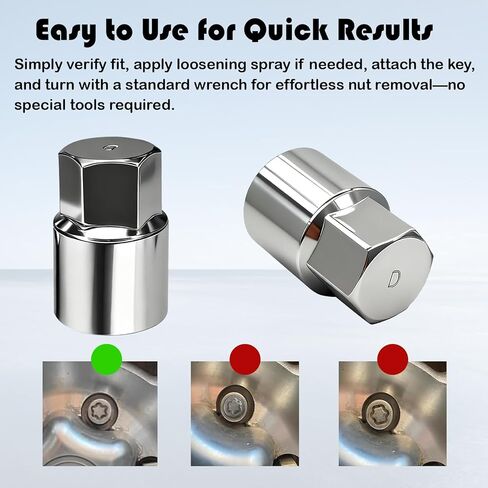 D-Wheel Lock Key Locking Lug Nuts Key Removal Tool for Toyota Lexus Tacoma, Professional Anti-Theft Locking Lug Nut Bolt Screw Remover Socket Adaptor Wheel Lock Nut Tool Installation & Removal in Kuwait