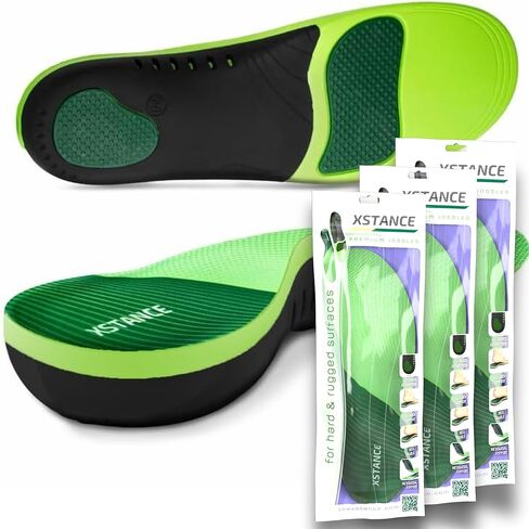 XSTANCE Insoles 2.0 Bundle (3 Pairs) for Men & Women – Plantar Fasciitis, Heel Pain, Flat Feet & Overpronation | Heavy-Duty Arch Support for Standing All Day (M (8-10 Men / 9-11 Women)) in Saudi Arabia