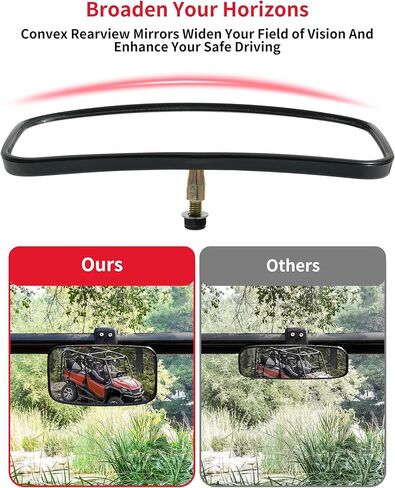 مرآة مركزية محدبة قابلة للطي لملحقات Honda Pioneer 1000-3 1000-5 1000-6 2016-2025، مرآة عالية الوضوح بزاوية واسعة مع محور قابل للتعديل in Saudi Arabia