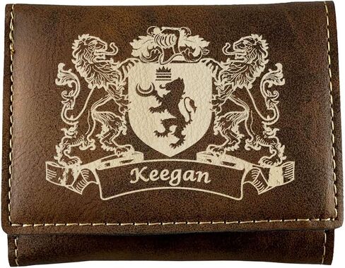 Keegan Irish Coat of Arms Rustic Leather Wallet in Saudi Arabia