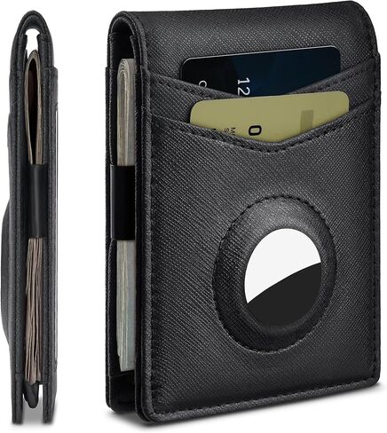 Suncat Slim Minimalist Airtag Wallets for Men, RFID Blocking Card Holder Bifold Wallet with Money Clip ID Window, Gifts for Men in Saudi Arabia