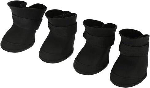 Dog Shoes, 4pcs Silicone Water Resistant Dog Shoes Anti Slip Dog Rain Boots Perfect for Puppy(L Purple) in Saudi Arabia