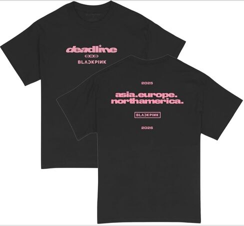 تي شيرت Blackpink للجنسين للبالغين من Blackpink Official Merch Deadline تي شيرت، أسود in Kuwait