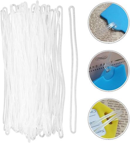 50Pcs 150mm Clear Plastic Travel Luggage Tag Loops Holder PVC Name Tag Loop Straps Worm Loops Office Supplies Blank Labeling Tags for Bag Tags (Transparent)，Shower Accessories in Saudi Arabia
