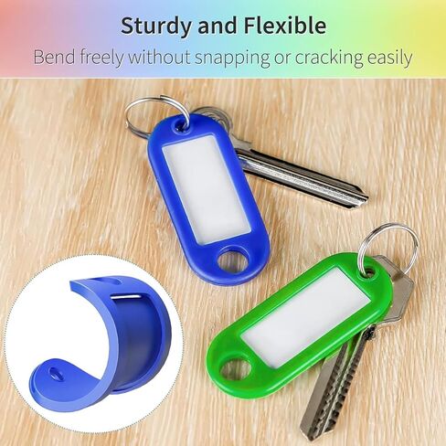 50 Pcs Key Ring Tags Identifiers Name and Labels Adapt to USB Drive Pets Bags Split Ring Window in Saudi Arabia
