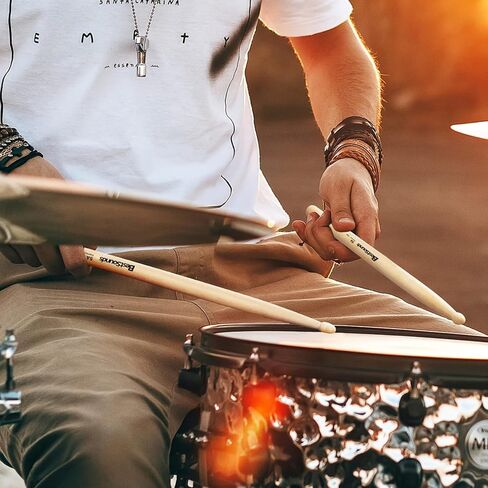 2 Pairs Drum Sticks 5A, Professional Classic Maple Wood Drumsticks, Wood Tip for Acoustic Drums or Electronic Drums, Adults, Kids and Beginners (2Pairs) (2 Pairs) in Kuwait