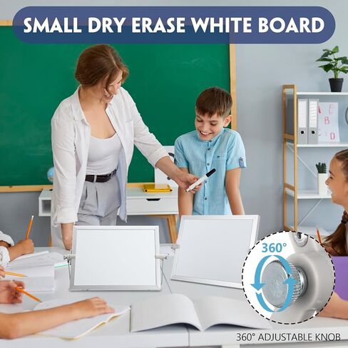6 Pcs Small Dry Erase White Board with Stand 6 x 8'' Double Sided Magnetic Tabletop Whiteboard Mini Dry Erase Easel Board with 8 Markers 6 Magnets 6 Eraser for Drawing Office School Home in Saudi Arabia