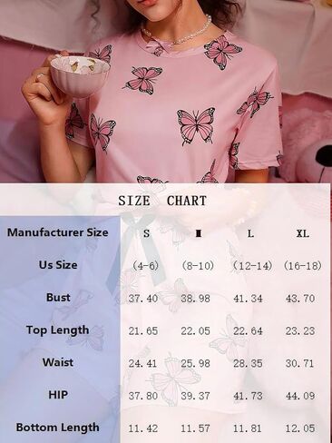 Womens Pajama Sets Short Sleeve Summer Sleepwear Round Neck Top and Shorts Soft Pjs Printed Lounge Sets 2 Piece in Saudi Arabia