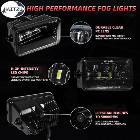 Upgrade LED Fog Lights for 2015-2020 Ford F150 2017-2018 Ford F250 Super Duty, 4 Inch LED Fog Light Assembly Kit, 36W DOT Approved Bumper Driving Fog Lamps 1 Pair (No DRL) in Kuwait