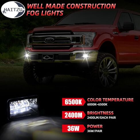 Upgrade LED Fog Lights for 2015-2020 Ford F150 2017-2018 Ford F250 Super Duty, 4 Inch LED Fog Light Assembly Kit, 36W DOT Approved Bumper Driving Fog Lamps 1 Pair (No DRL) in Kuwait
