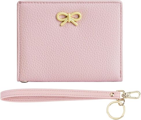 GOIACII Small Women's Wallet RFID Blocking Wristlet Girls Cute Bow Mini Purse Bifold Silm Card Holder Pink in Kuwait