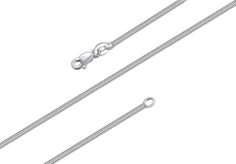 BORUO 925 Sterling Silver Snake Chain Necklace | Waterproof 14K Gold Plated Snake Chain | 1mm 1.5mm Solid Italian Nickel-Free Necklace Lobster Claw Clasp 14-30 Inch in Saudi Arabia