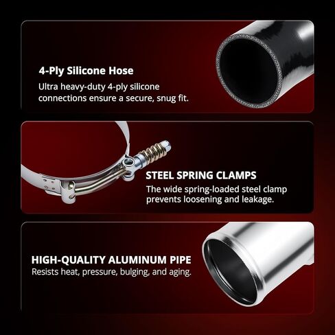 EVIL ENERGY Intercooler Piping Compatible with 2011-2016 Ford F250 F350 F450 6.7L PowerStroke V8 Diesel, Aluminum Intercooler Pipe Kit Cold Side, Silver in Saudi Arabia