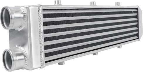 Universal Aluminum Intercooler 26.3''x7''x3.3" Same Side Mount Intercooler 2'' Inlet and Outlet One Side Universal Aluminum Turbo Intercoolers Replacement for Turbo Charger System in Kuwait